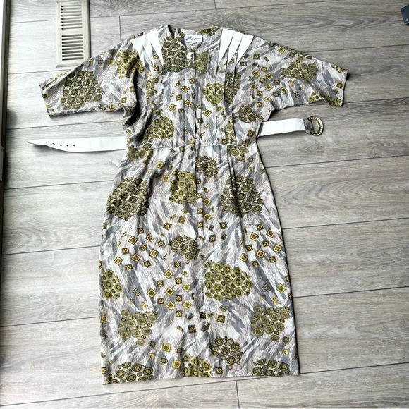 Vintage  Willy’s Influence 80s Western Style Dolman Sleeve Midi Dress - Picture 5 of 16